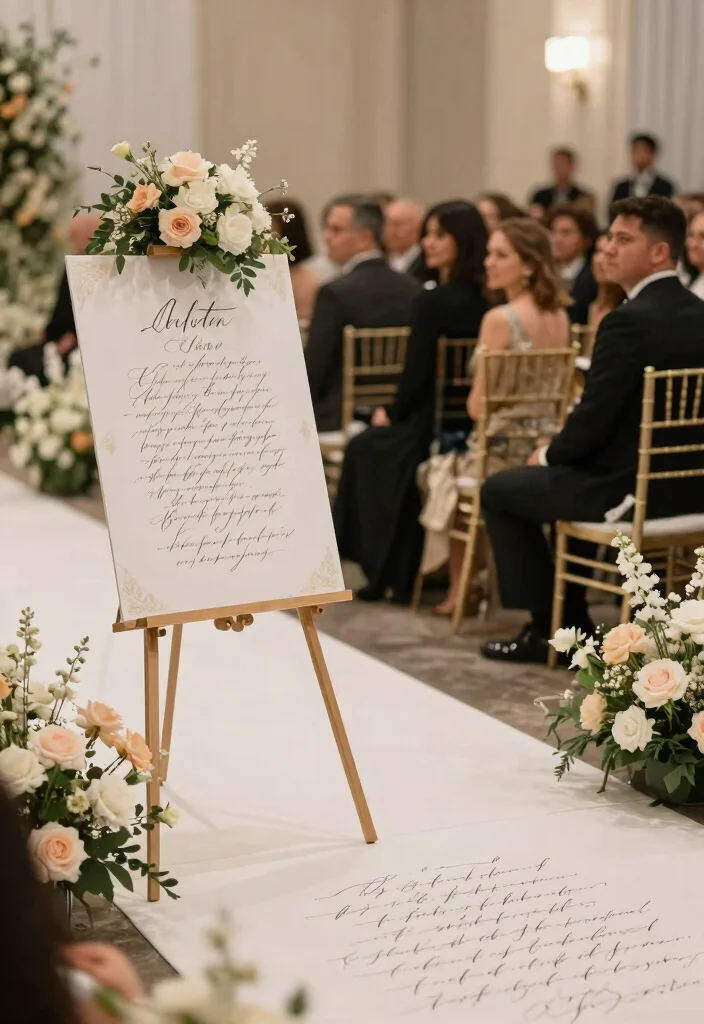 15 White Carpet Wedding Ideas That Look Elegant - 14. Personalized Ceremony Scripts 1