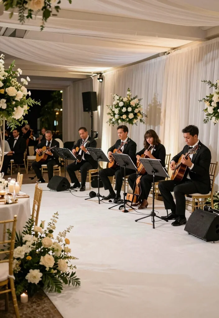 15 White Carpet Wedding Ideas That Look Elegant - 15. Thoughtful Music Choices 1