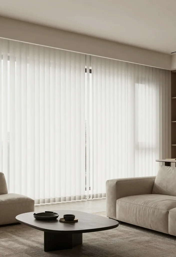 15 Windows Without Curtains Ideas That Still Feel Complete 64 15 Windows Without Curtains Ideas That Still Feel Complete - 14. Vertical Blinds for a Contemporary Feel 1