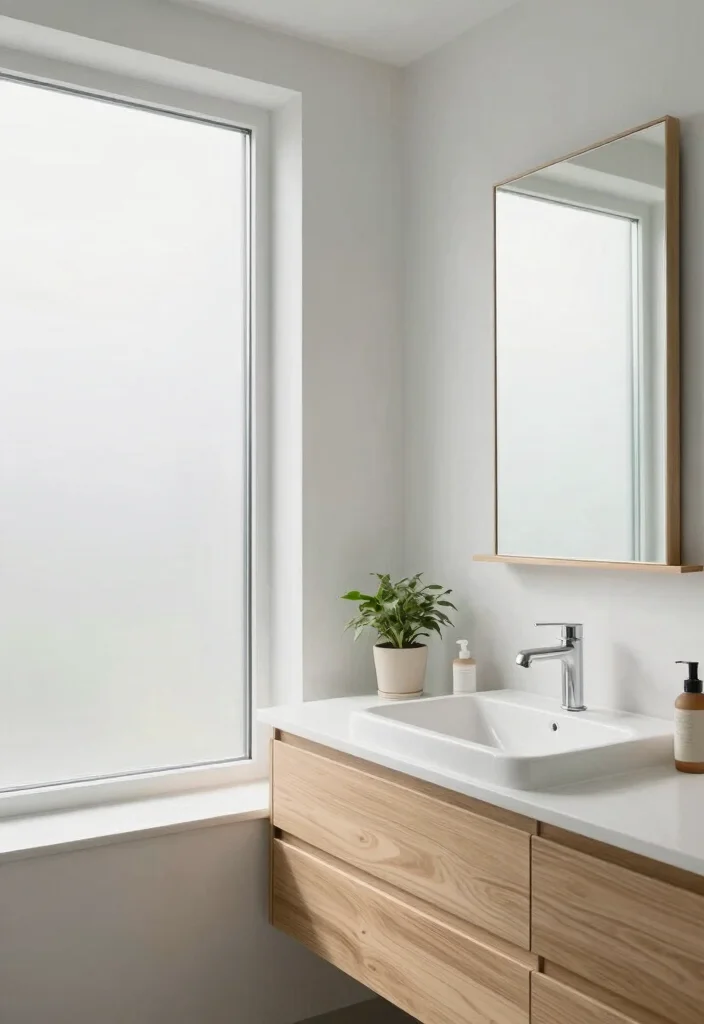 15 Windows Without Curtains Ideas That Still Feel Complete 2 15 Windows Without Curtains Ideas That Still Feel Complete - 2. Frosted Glass for Privacy 1