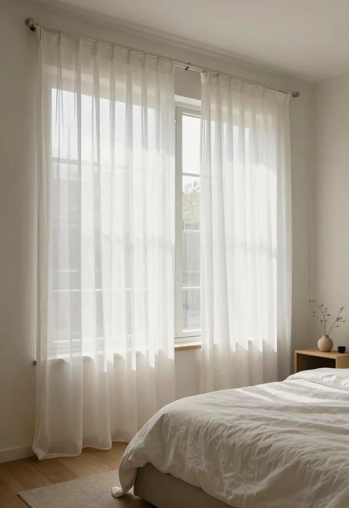 15 Windows Without Curtains Ideas That Still Feel Complete 25 15 Windows Without Curtains Ideas That Still Feel Complete - 5. Sheer Panels for Soft Light 1