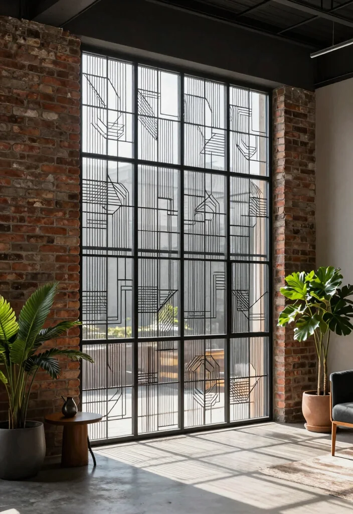 15 Windows Without Curtains Ideas That Still Feel Complete 37 15 Windows Without Curtains Ideas That Still Feel Complete - 7. Metal Screens for Industrial Flair 1