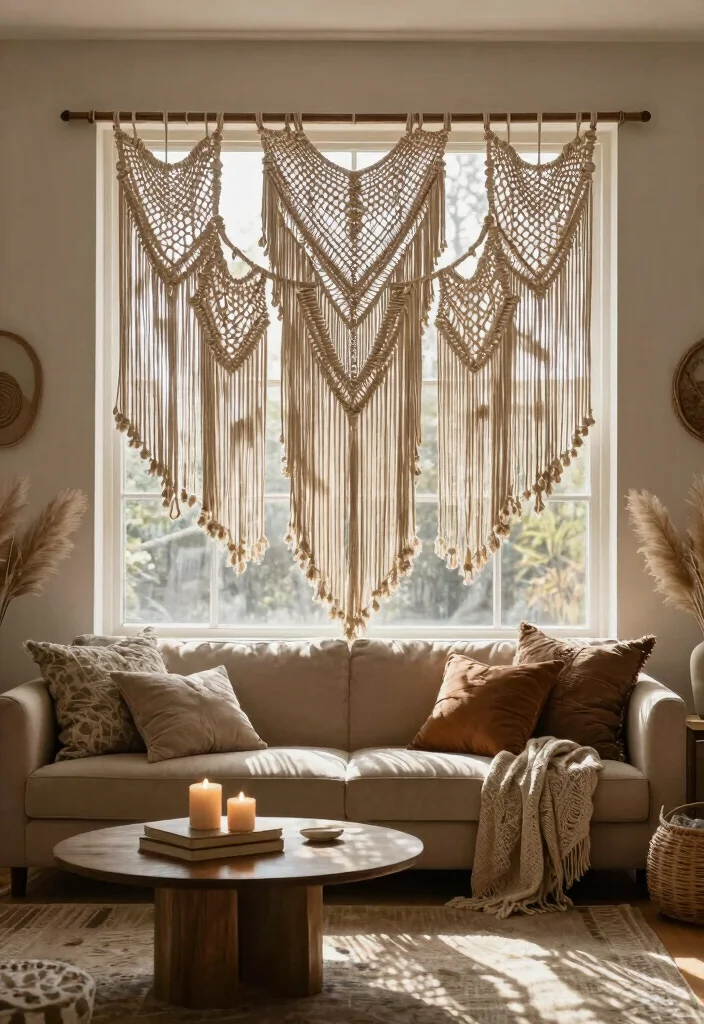 15 Windows Without Curtains Ideas That Still Feel Complete 49 15 Windows Without Curtains Ideas That Still Feel Complete - 9. Macrame Hangings for Bohemian Style 1
