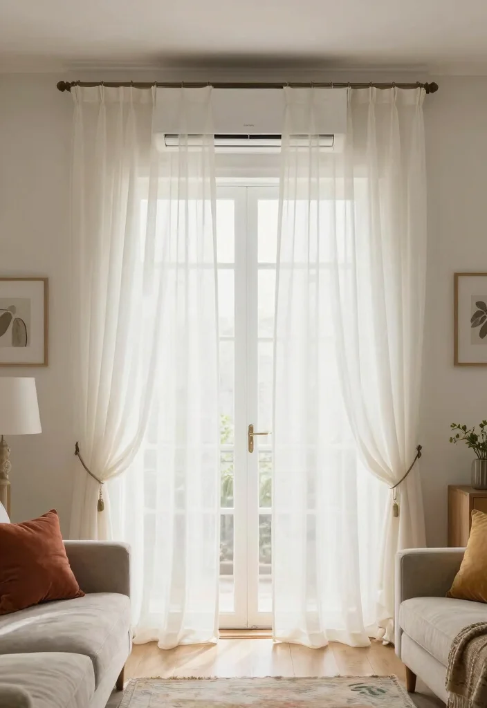 16 AC Wall Unit Cover Up Ideas That Look Seamless - 11. Faux Window Treatment 1