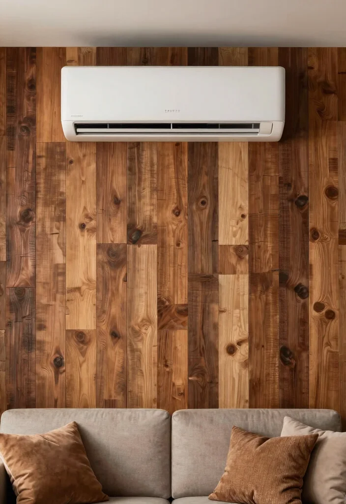 16 AC Wall Unit Cover Up Ideas That Look Seamless - 13. Textured Wall Treatment 1