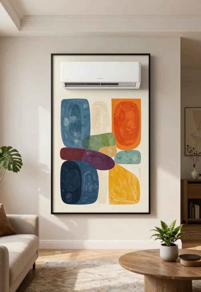 16 AC Wall Unit Cover Up Ideas That Look Seamless - 6. Wall Art Panel 1