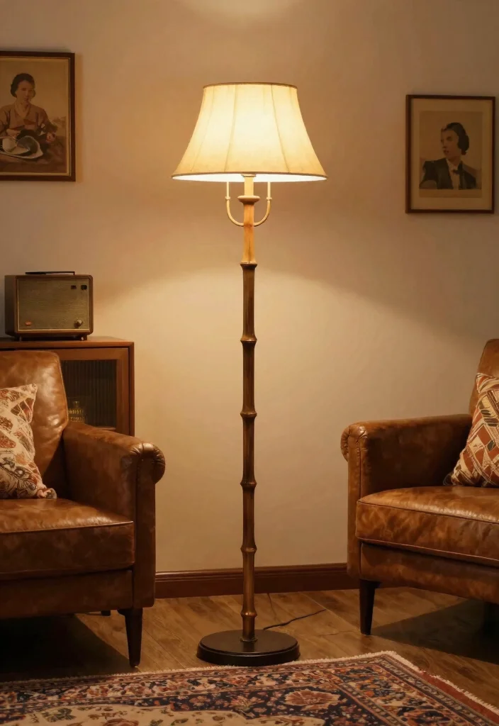 16 Bamboo Floor Lamp Ideas With Natural Texture - 10. Vintage Revival 1
