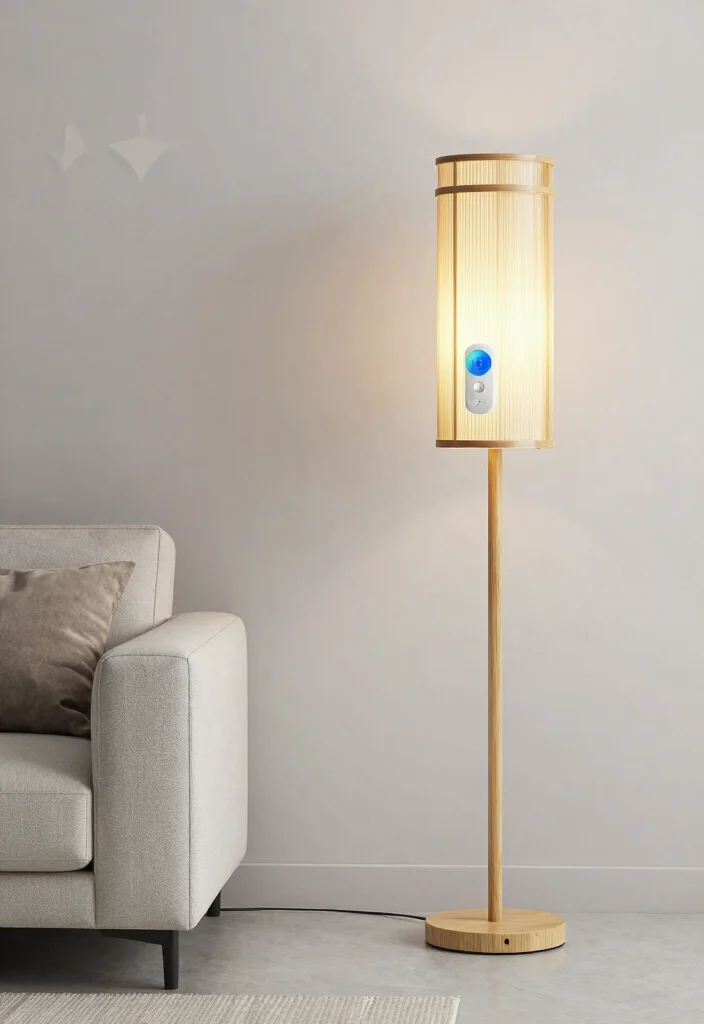 16 Bamboo Floor Lamp Ideas With Natural Texture - 13. Smart Features 1