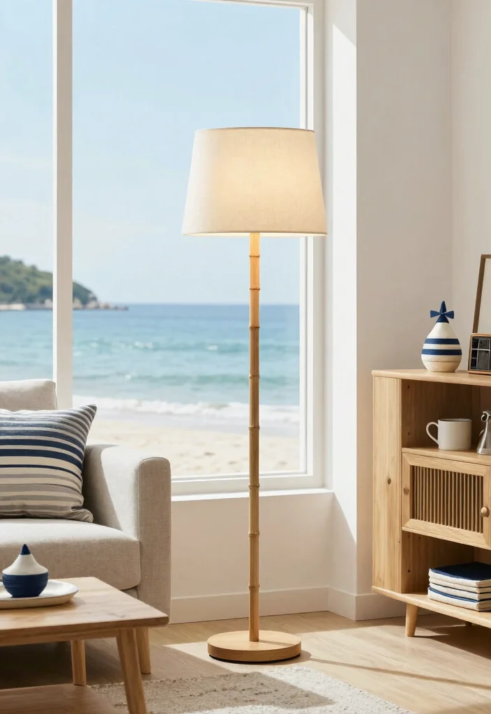 16 Bamboo Floor Lamp Ideas With Natural Texture - 6. Coastal Retreat 1