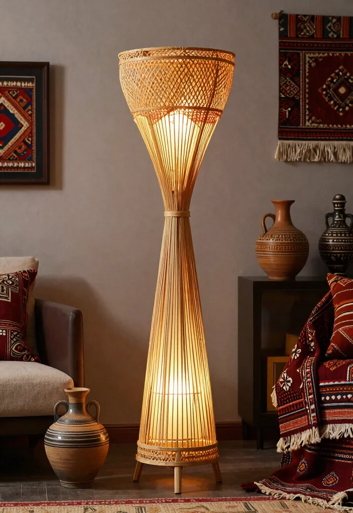 16 Bamboo Floor Lamp Ideas With Natural Texture - 7. Artisanal Touch 1