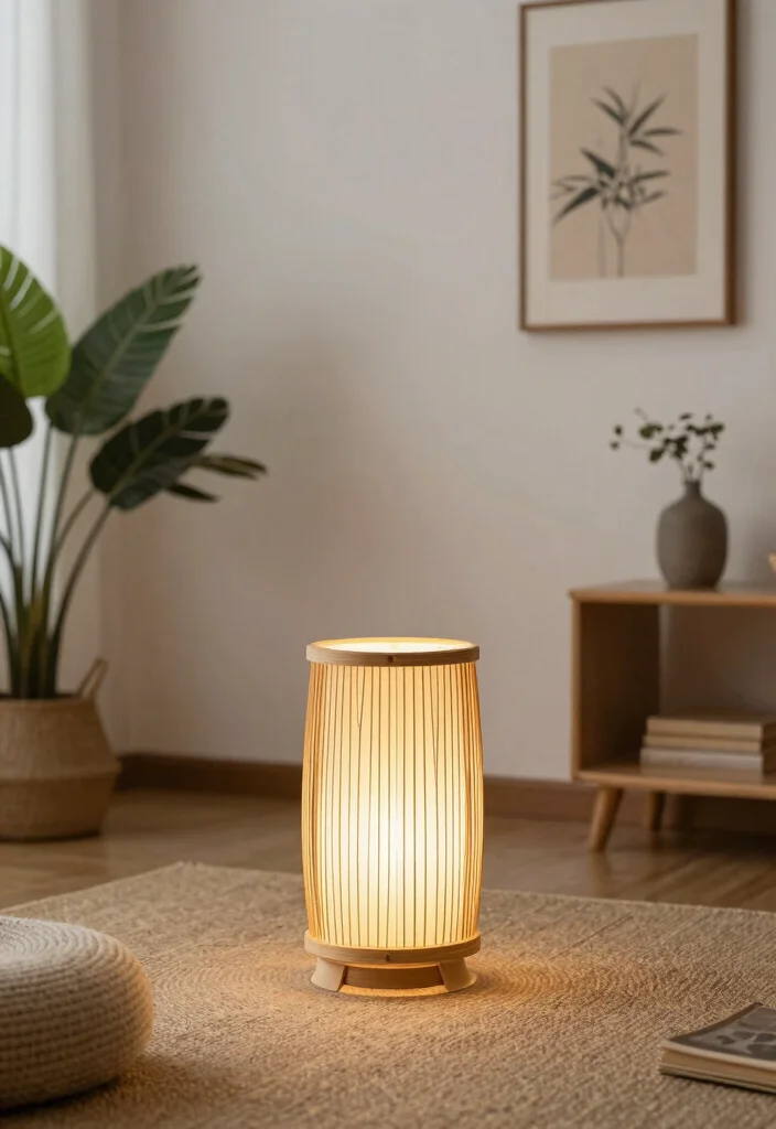 16 Bamboo Floor Lamp Ideas With Natural Texture - 9. Zen Sanctuary 1