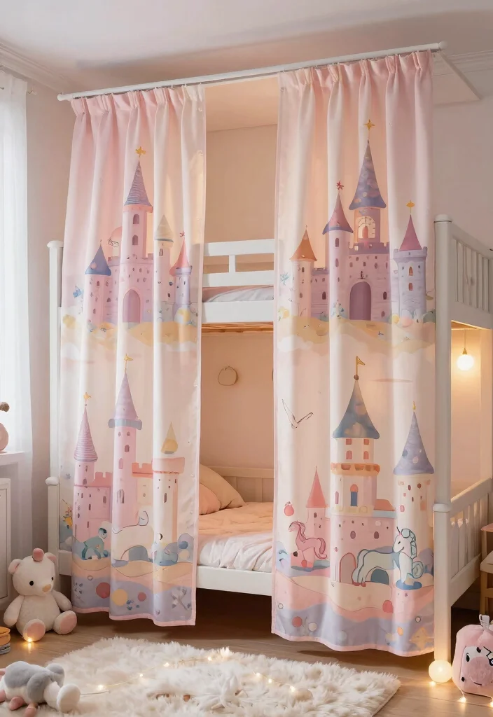 16 Bunk Bed Curtains Ideas Kids Will Love - 1. Whimsical Fairy Tale Curtains 1