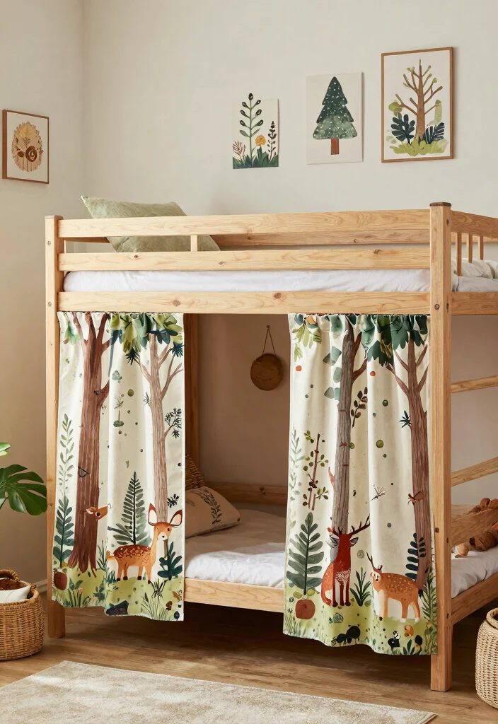 16 Bunk Bed Curtains Ideas Kids Will Love - 11. Cozy Woodland Retreat 1