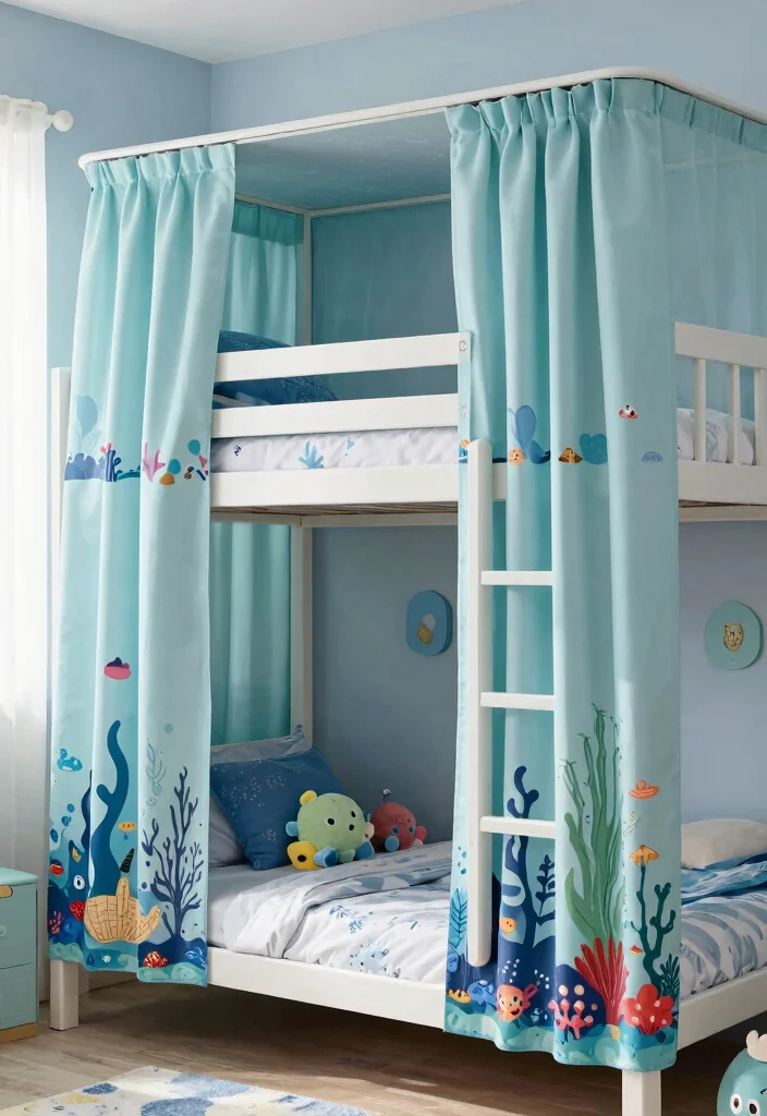 16 Bunk Bed Curtains Ideas Kids Will Love - 3. Under the Sea Theme 1