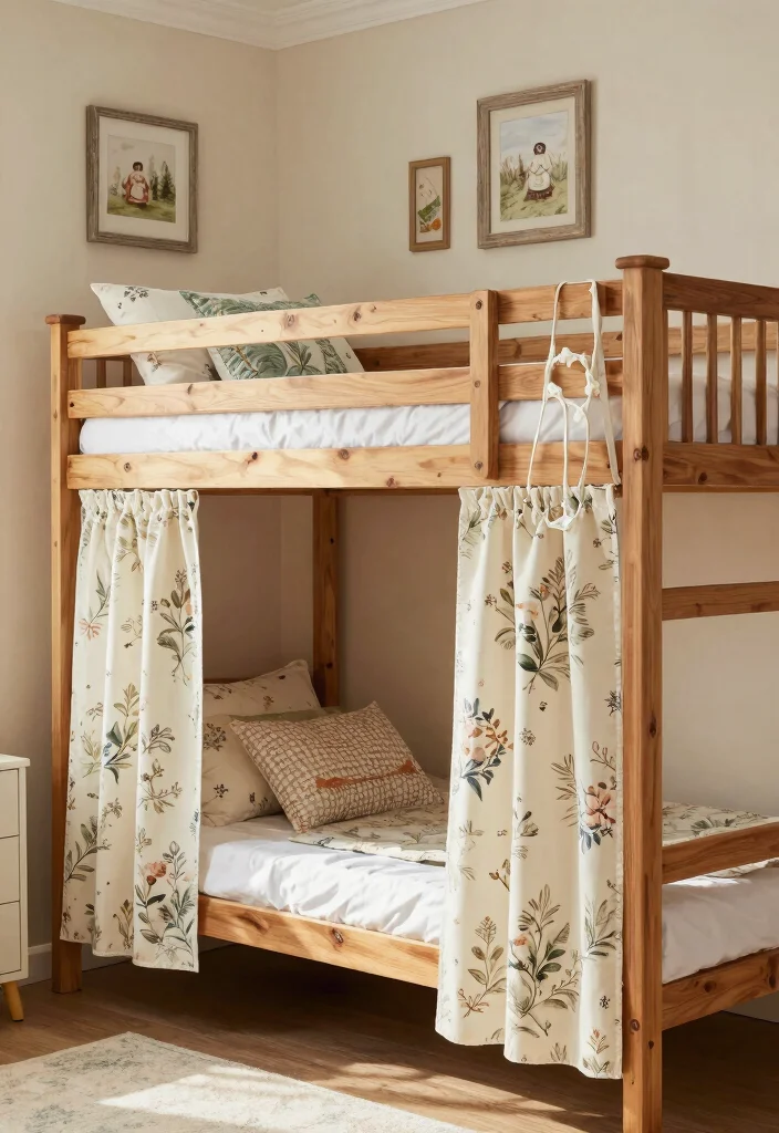 16 Bunk Bed Curtains Ideas Kids Will Love - 9. Charming Farmhouse Style 1