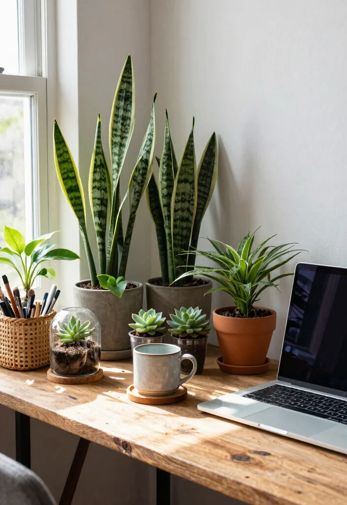 16 Comfy Desk Setup Ideas That Feel Inviting - 1. Whimsical Nature Vibes 1