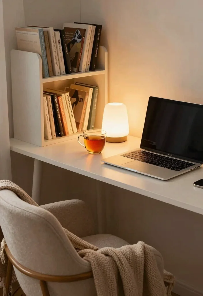 16 Comfy Desk Setup Ideas That Feel Inviting - 11. Hygge Inspired Comfort 1