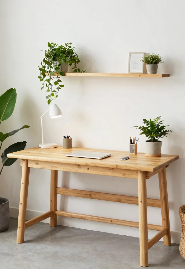 16 Comfy Desk Setup Ideas That Feel Inviting - 13. Eco-Friendly Workspace 1