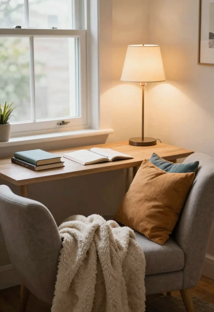 16 Comfy Desk Setup Ideas That Feel Inviting - 3. Cozy Reading Nook Desk 1