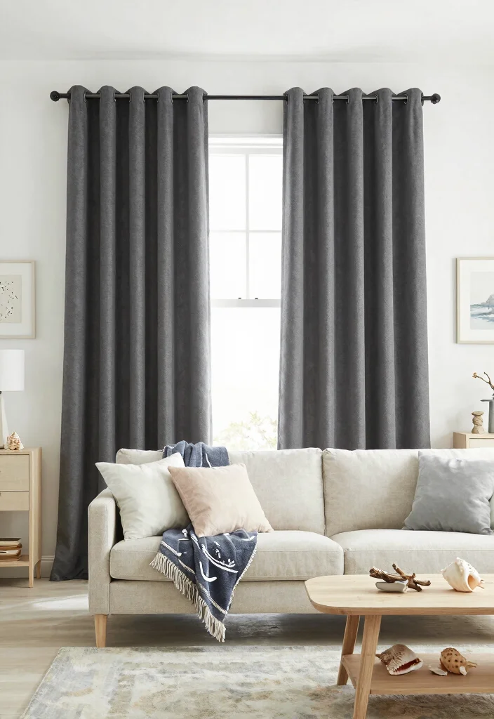 16 Dark Grey Curtains Ideas With Moody Modern Charm 43 16 Dark Grey Curtains Ideas With Moody Modern Charm - 13. Coastal Vibes with Dark Grey Accents 1