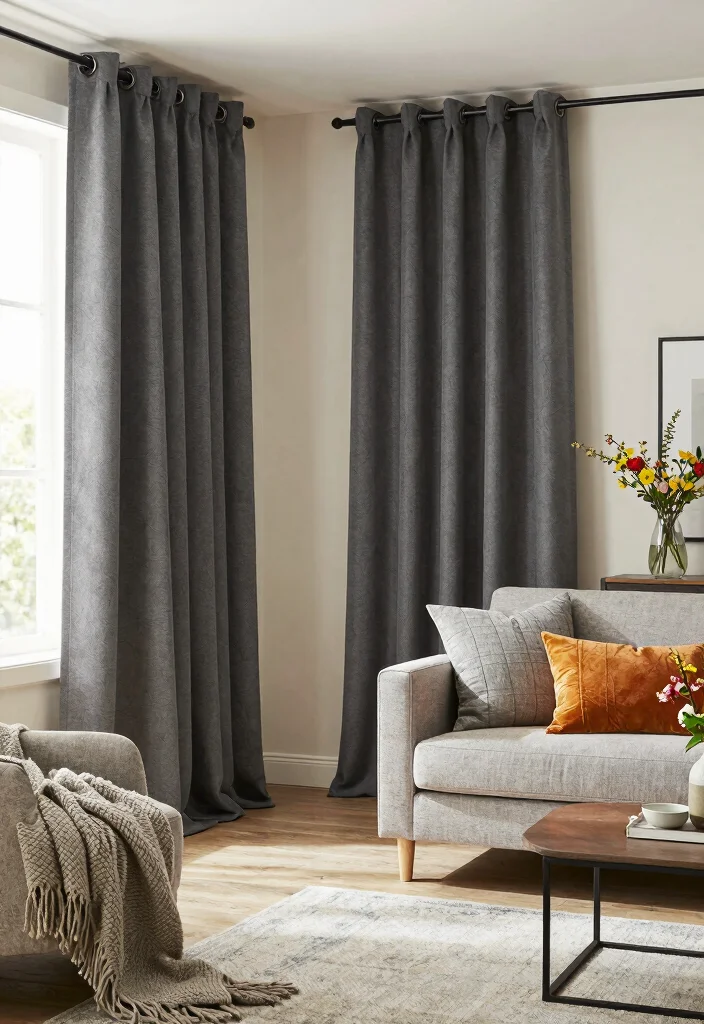 16 Dark Grey Curtains Ideas With Moody Modern Charm 66 16 Dark Grey Curtains Ideas With Moody Modern Charm - 16. Seasonal Adaptability with Dark Grey Curtains 1