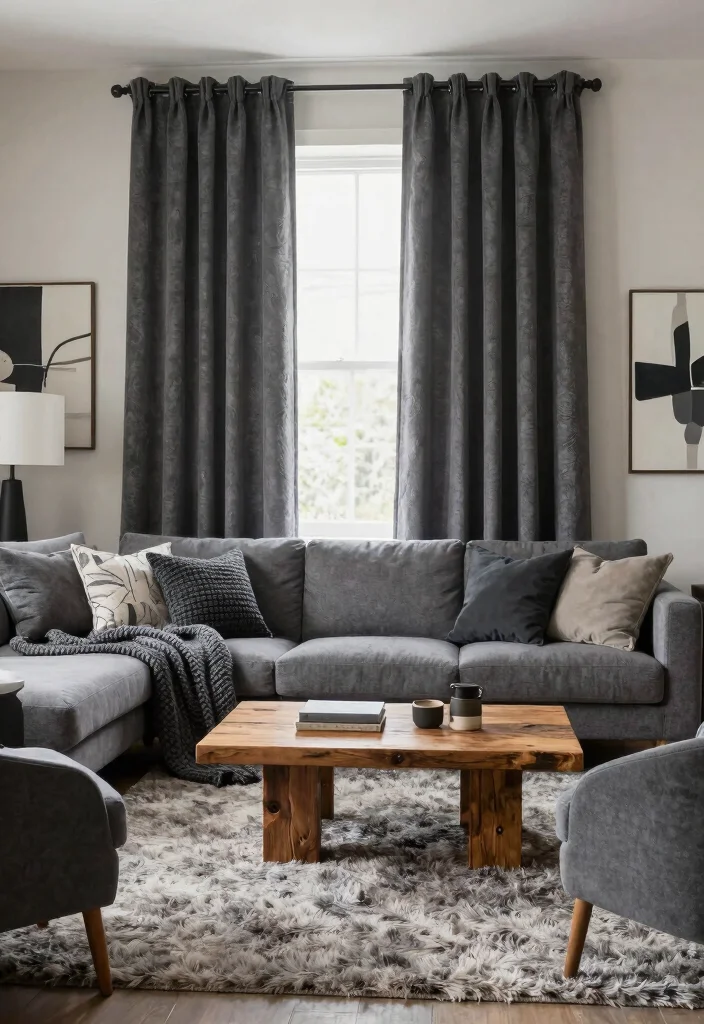 16 Dark Grey Curtains Ideas With Moody Modern Charm 2 16 Dark Grey Curtains Ideas With Moody Modern Charm - 2. Textured Layers for Added Depth 1