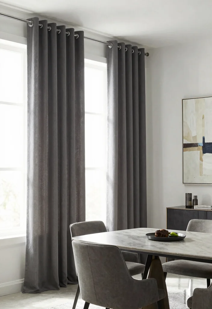 16 Dark Grey Curtains Ideas With Moody Modern Charm 13 16 Dark Grey Curtains Ideas With Moody Modern Charm - 3. The Sophistication of Grommet Curtains 1