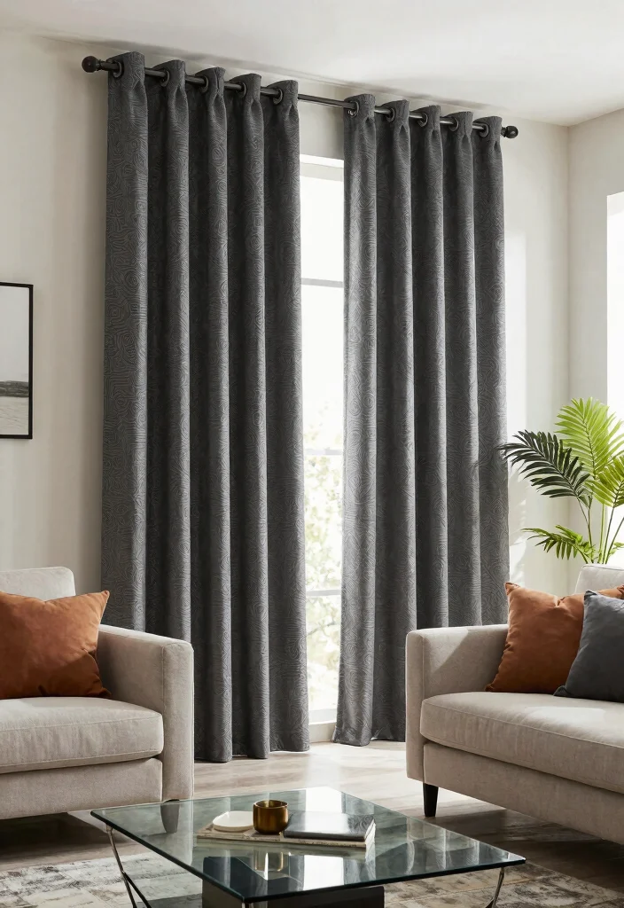 16 Dark Grey Curtains Ideas With Moody Modern Charm 25 16 Dark Grey Curtains Ideas With Moody Modern Charm - 5. Chic Patterns to Break the Monotony 1