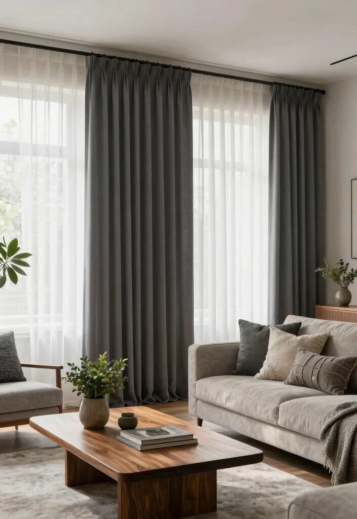 16 Dark Grey Curtains Ideas With Moody Modern Charm 28 16 Dark Grey Curtains Ideas With Moody Modern Charm - 8. Layering Techniques for Depth and Interest 1