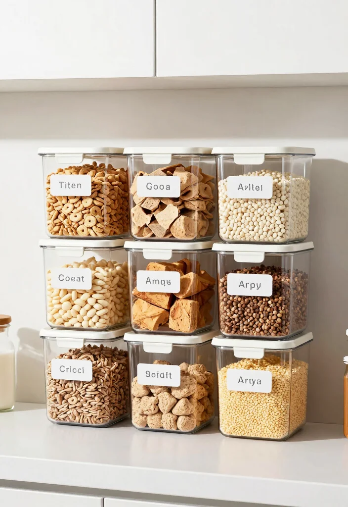 16 Grocery Unit in Kitchen Ideas That Organize Smartly - 11. Clear Storage Bins for Visibility 1