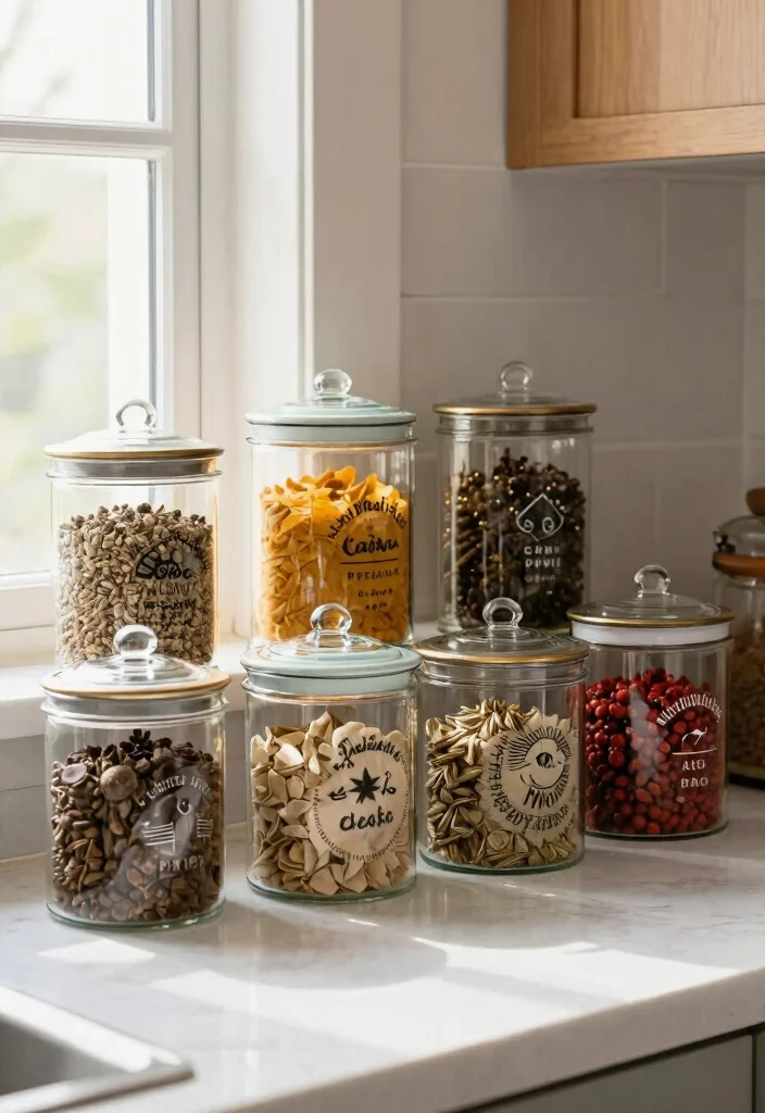 16 Grocery Unit in Kitchen Ideas That Organize Smartly - 12. Decorative Canisters for a Chic Look 1