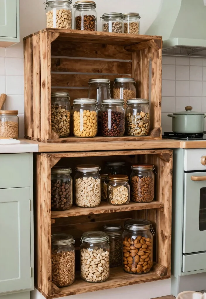 16 Grocery Unit in Kitchen Ideas That Organize Smartly - 16. Upcycled Grocery Storage Solutions 1