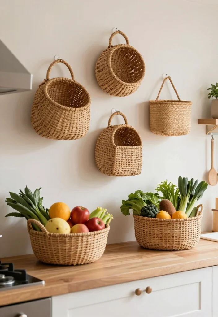 16 Grocery Unit in Kitchen Ideas That Organize Smartly - 5. Stylish Baskets for Everyday Groceries 1