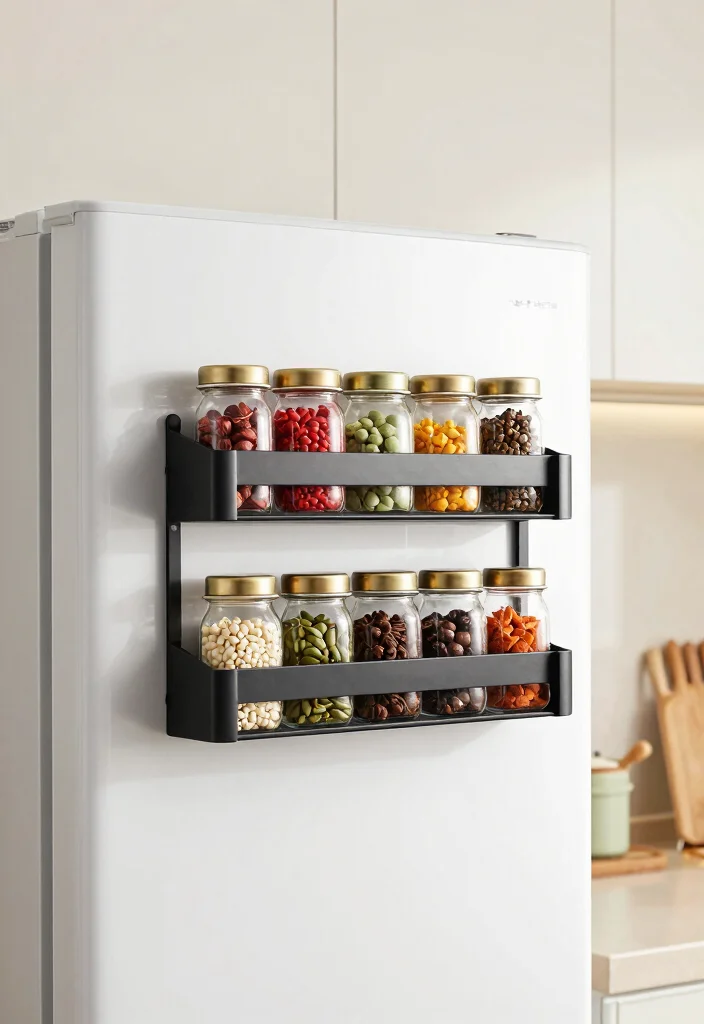 16 Grocery Unit in Kitchen Ideas That Organize Smartly - 6. Magnetic Spice Racks 1