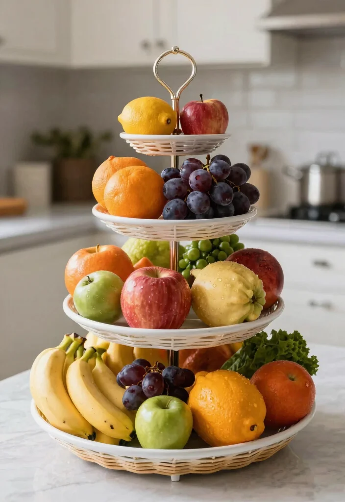 16 Grocery Unit in Kitchen Ideas That Organize Smartly - 9. Tiered Baskets for Vertical Storing 1