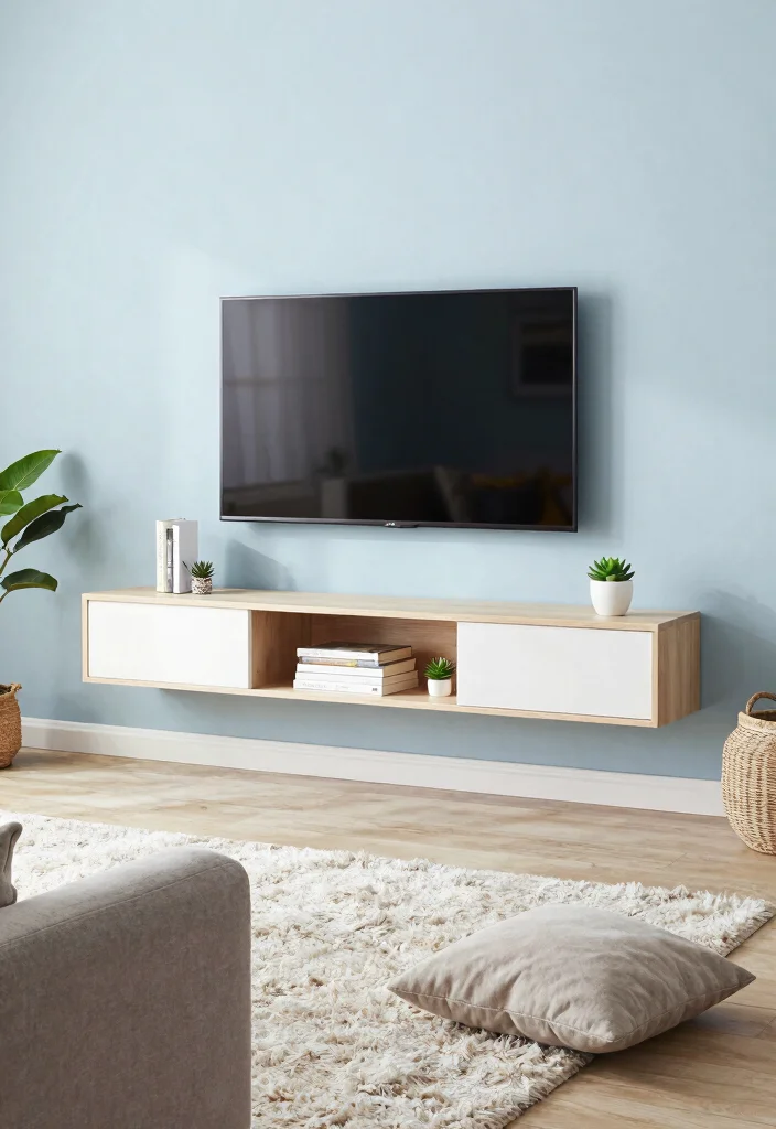 16 Media Unit Living Room Ideas That Blend Style & Storage 1 16 Media Unit Living Room Ideas That Blend Style & Storage - 1. Floating Media Unit 1