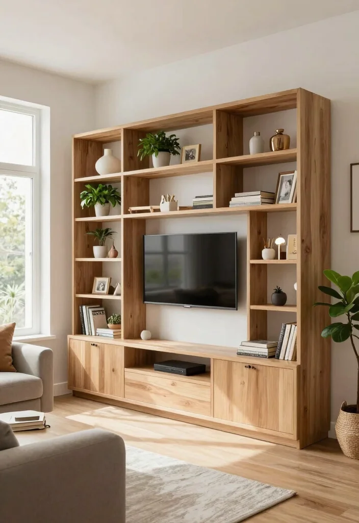 16 Media Unit Living Room Ideas That Blend Style & Storage 41 16 Media Unit Living Room Ideas That Blend Style & Storage - 11. Open-Shelf Media Units 1