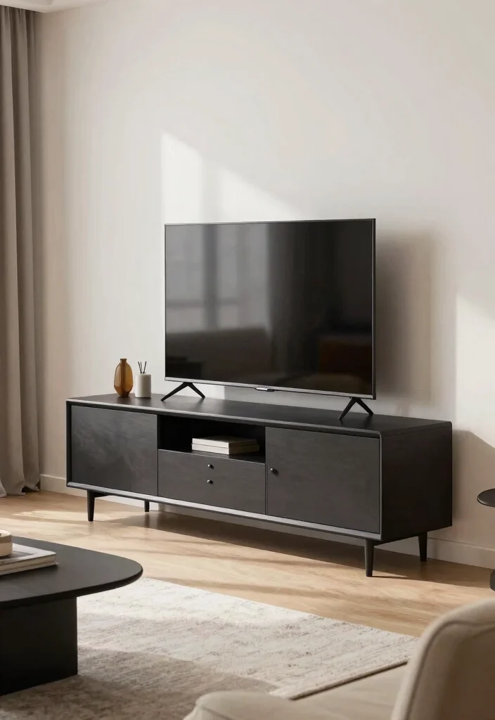 16 Media Unit Living Room Ideas That Blend Style & Storage 43 16 Media Unit Living Room Ideas That Blend Style & Storage - 13. Media Units with Rolling Wheels 1