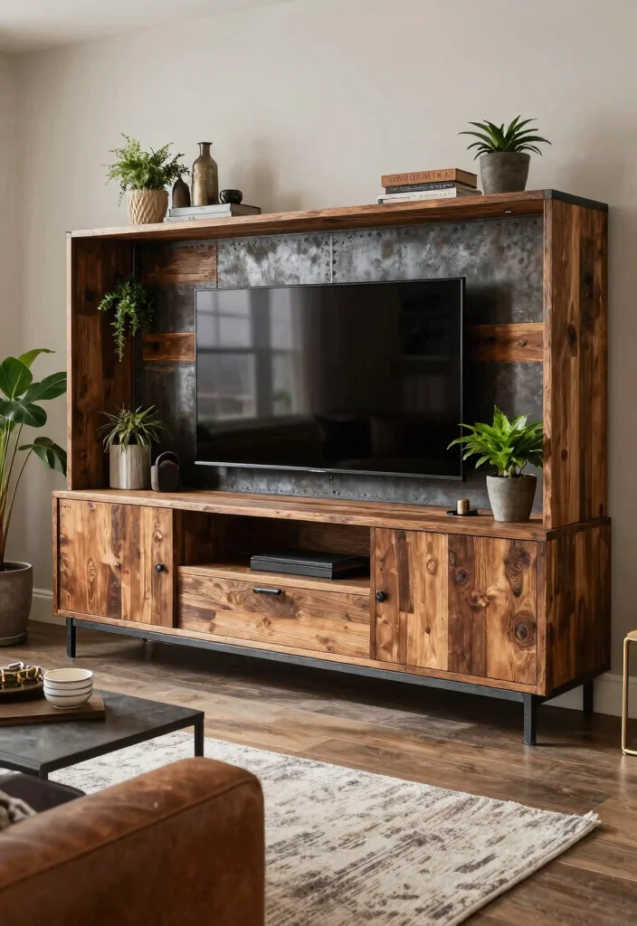 16 Media Unit Living Room Ideas That Blend Style & Storage 16 16 Media Unit Living Room Ideas That Blend Style & Storage - 6. Industrial Media Units 1