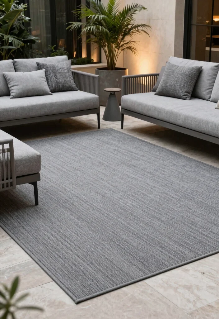 16 Outdoor Carpet Patio Ideas That Upgrade Your Space - 10. Monochromatic Magic 1