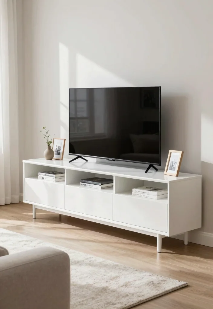 16 Small TV Unit Design Modern Living Ideas That Save Space - 2. Compact Entertainment Center 1