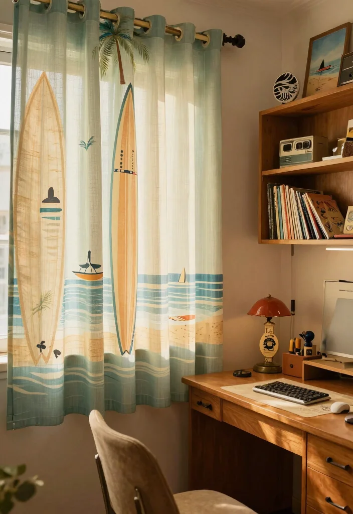 16 Surf Curtains Hair Men Ideas for Effortless Beach Style - 9. Vintage Surf Graphics 1