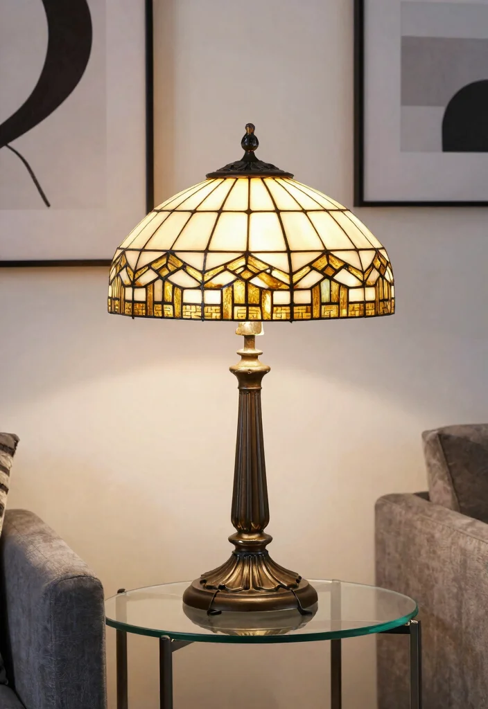 16 Tiffany Lamp Shade Ideas With Vintage Charm 23 16 Tiffany Lamp Shade Ideas With Vintage Charm - 3. Art Deco Elegance 1