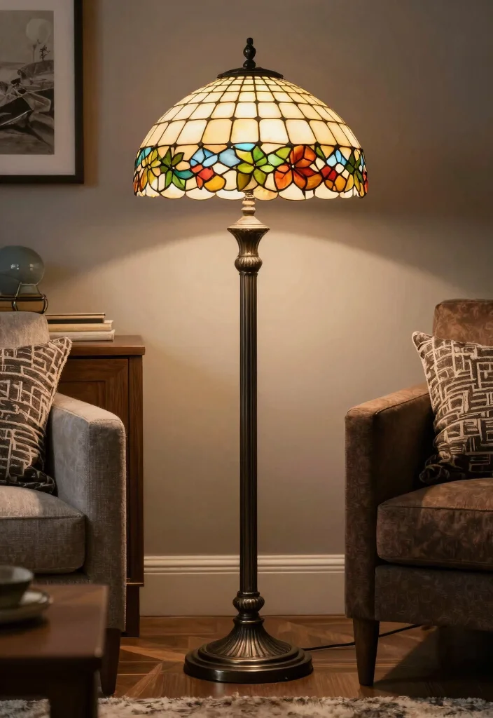 16 Tiffany Lamp Shade Ideas With Vintage Charm 38 16 Tiffany Lamp Shade Ideas With Vintage Charm - 8. Retro Mixed Materials 1