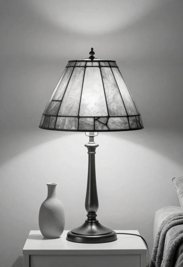 16 Tiffany Lamp Shade Ideas With Vintage Charm 39 16 Tiffany Lamp Shade Ideas With Vintage Charm - 9. Monochrome Mystique 1