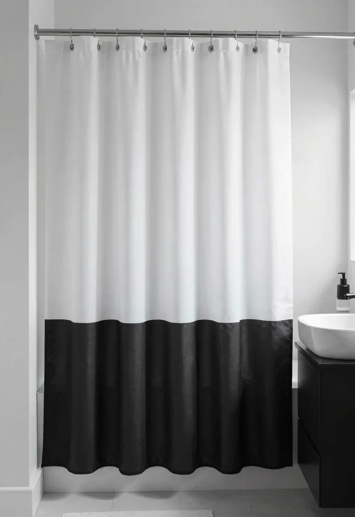 17 Bathroom Shower Curtains 2026 Trending Ideas That Feel Fresh & Stylish - 10. Monochrome Magic 1