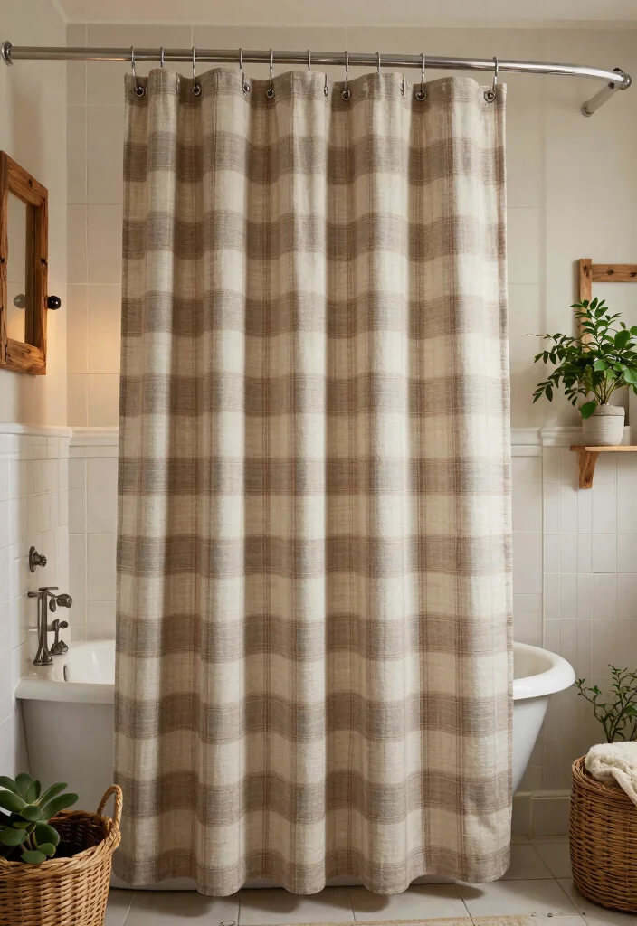 17 Bathroom Shower Curtains 2026 Trending Ideas That Feel Fresh & Stylish - 11. Rustic Charm 1