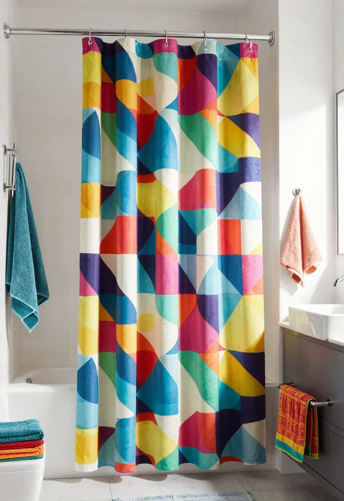 17 Bathroom Shower Curtains 2026 Trending Ideas That Feel Fresh & Stylish - 12. Geometric Eco-Friendly Designs 1