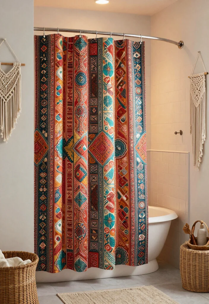 17 Bathroom Shower Curtains 2026 Trending Ideas That Feel Fresh & Stylish - 13. Bohemian Prints 1