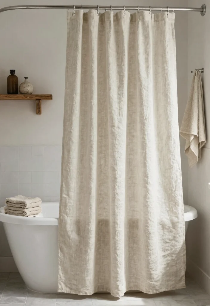 17 Bathroom Shower Curtains 2026 Trending Ideas That Feel Fresh & Stylish - 4. Minimalist Linen Elegance 1